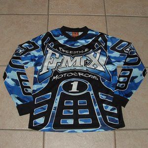 LIKE NEW Youth Sz Small FMX Freestyle Moto Cross Racing Style Long Sleeve Shirt